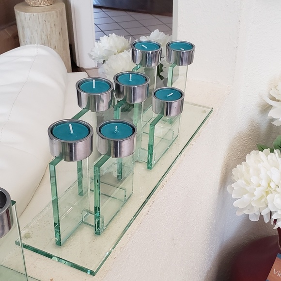 Clear Glass candle holder - Picture 6 of 7
